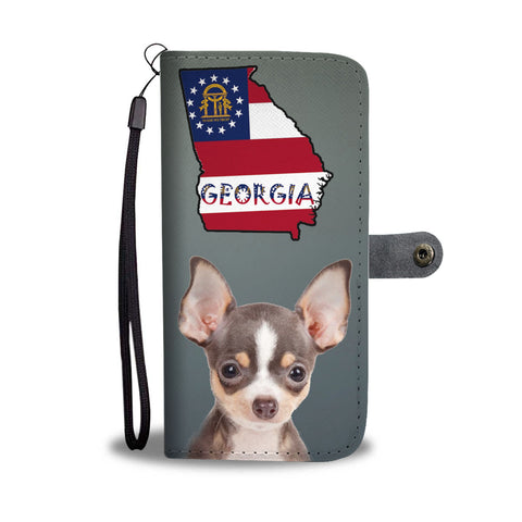 Chihuahua Print Wallet CaseGA State