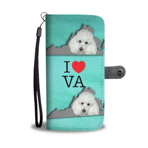 Poodle Dog Print Wallet CaseVA State