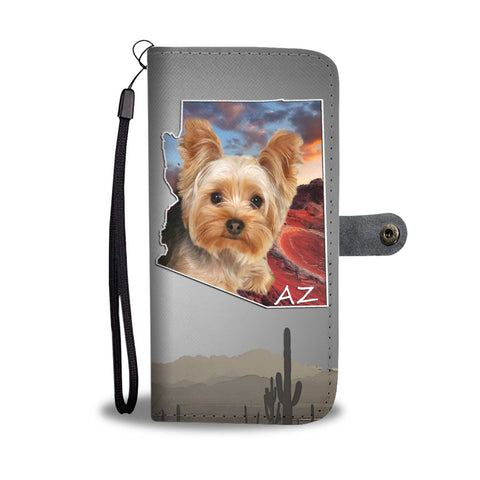 Lovely Yorkie Print Wallet Case AZ State