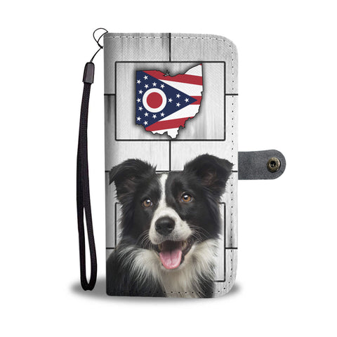 Cute Border Collie Print Wallet CaseOH State