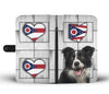 Cute Border Collie Print Wallet CaseOH State