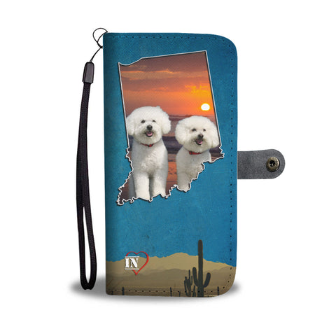 Lovely Bichon Frise Print Wallet Case IN State