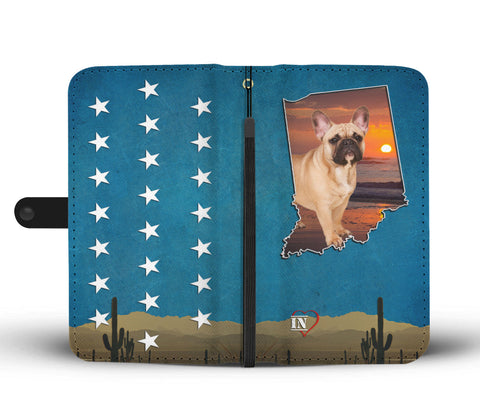 Cute French Bulldog Print Wallet Case IN State