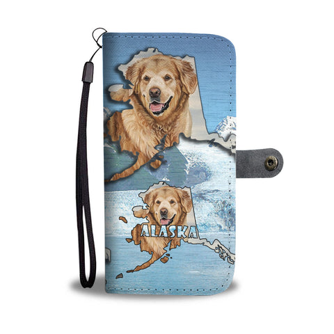 Golden Retriever Dog Print Wallet CaseAK State