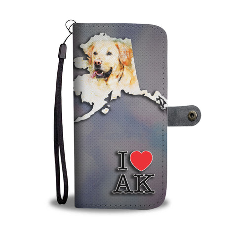 Labrador Retriever Dog Print Wallet CaseAK State