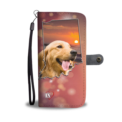 Lovely Golden Retriever Print Wallet CaseIN State