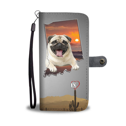 Cute Pug Print Wallet CaseIN State