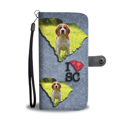 Cute Beagle Dog Print Wallet CaseSC State