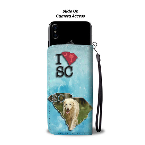 Cute Golden Retriever Print Wallet CaseSC State