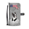 Boston Terrier Print Wallet CaseMA State