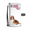 Basset Hound Print Wallet CaseMA State