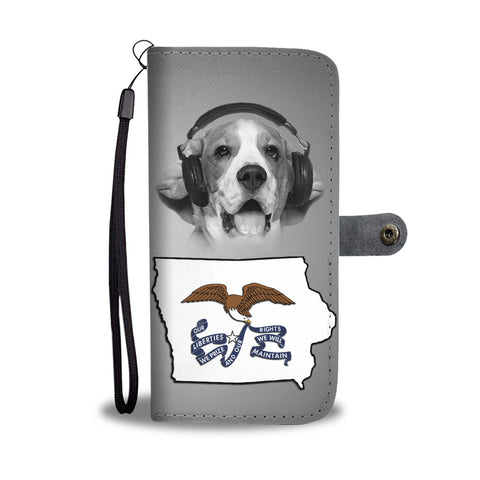 Beagle Dog Print Wallet CaseIA State