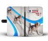 Beagle Dog Print Wallet CaseMA State