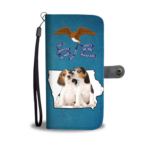 Cute Beagle Print Wallet CaseIA State