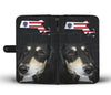 Black Saluki Dog Print Wallet CaseMA State