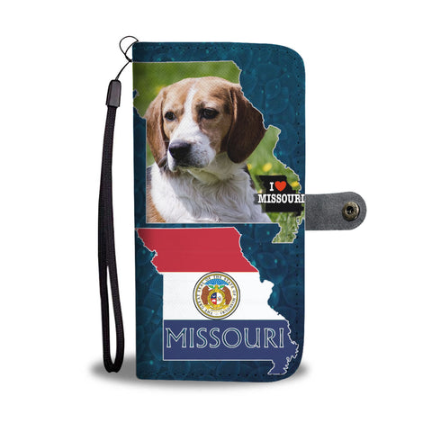Cute Beagle Dog Print Wallet CaseMO State