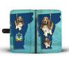 Cute Basset Hound Print Wallet CaseVT State