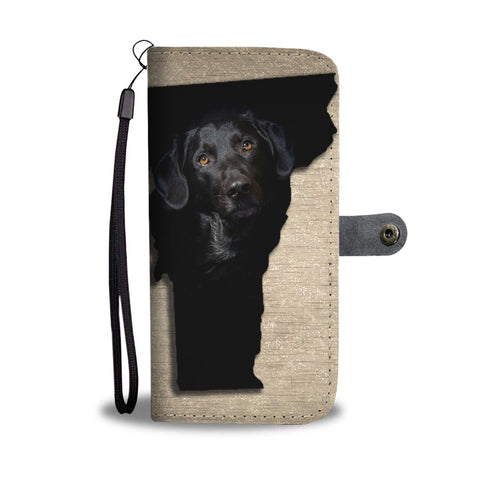 Black Labrador Print Wallet CaseVT State