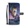 Akita Dog Print Wallet CaseIL State