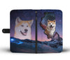 Akita Dog Print Wallet CaseIL State