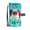 Cute Pug Dog Print Wallet CaseIA State