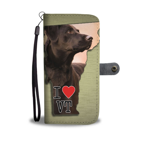 Chocolate Labrador Print Wallet CaseVT State