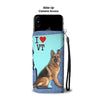 German Shepherd Dog Print Wallet CaseVT State