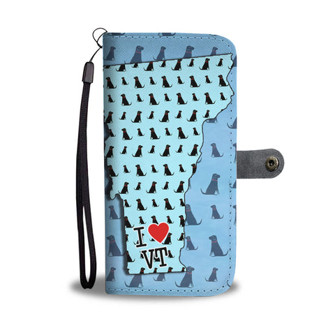 Labrador Pattern Print Wallet CaseVT State