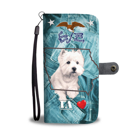 Cute West Highland White Terrier Print Wallet CaseIA State