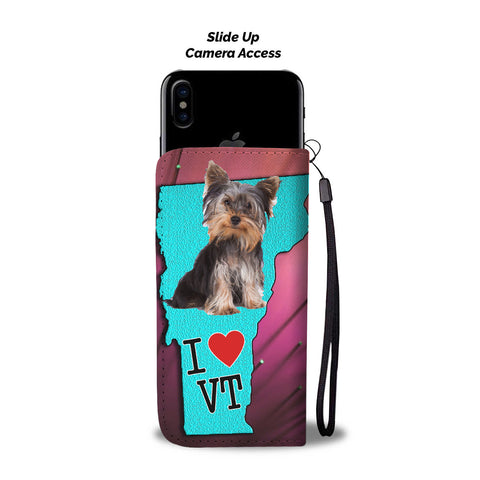 Cute Yorkie Print Wallet CaseVT State