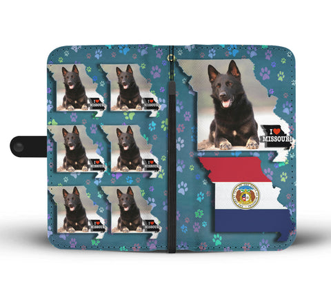German Shepherd Dog Print Wallet CaseMO State