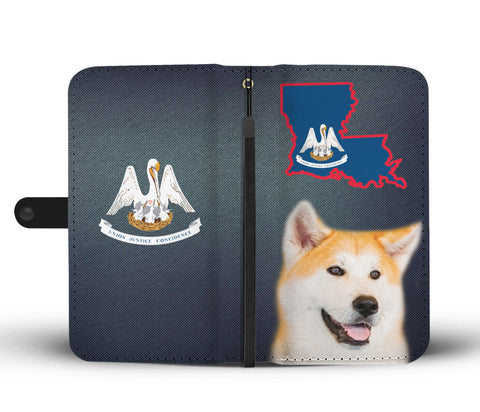 Akita dog Print Wallet CaseLA State