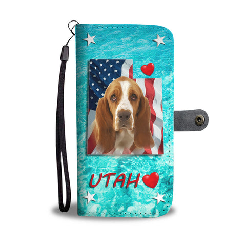 Basset Hound Print Wallet CaseUT State