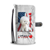 Cute Bichon Frise Print Wallet Case UT State