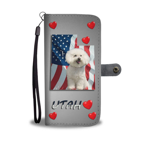 Lovely Bichon Frise Print Wallet CaseUT State