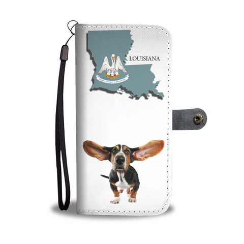 Basset Hound Print Wallet CaseLA State