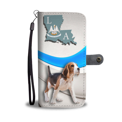 Cute Beagle Dog Print Wallet CaseLA State