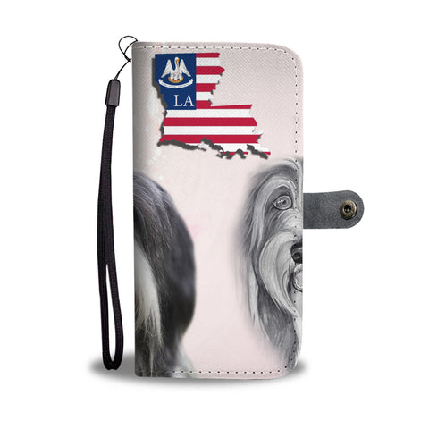 Bearded Collie Print Wallet CaseLA State