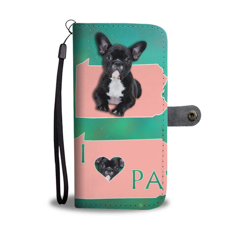 Cute French Bulldog Print Wallet CasePA State