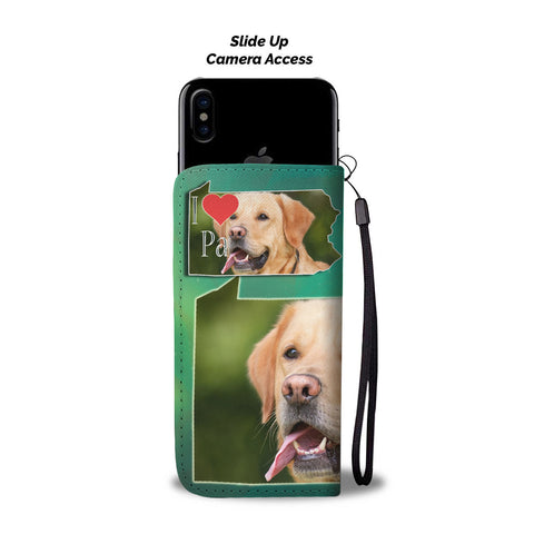 Labrador Retriever Dog Print Wallet CasePA State