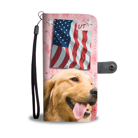 Golden Retriever On Pink Print Wallet CaseUT State