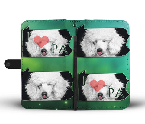 Cute Poodle Dog Print Wallet CasePA State