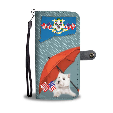 Westie Print Wallet CaseCT State