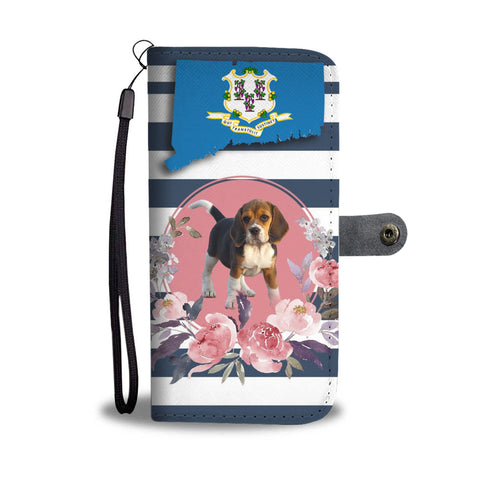 Cute Beagle Print Wallet CaseCT State