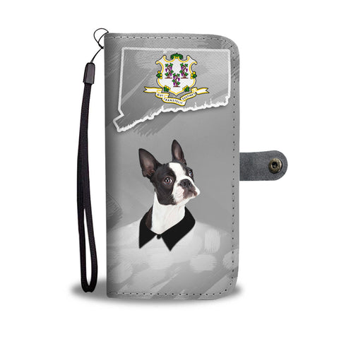 Boston Terrier Print Wallet CaseCT State