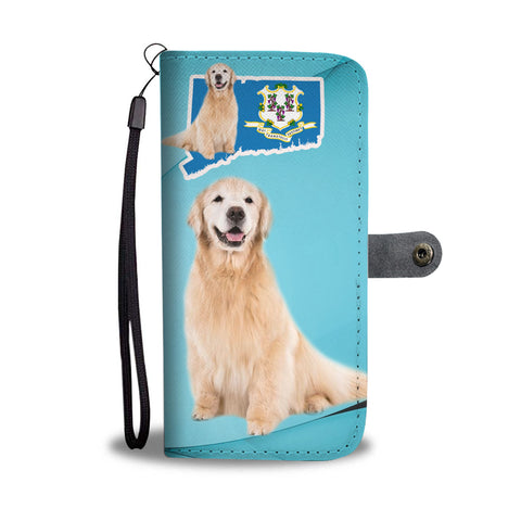 Golden Retriever Print Wallet CaseCT State