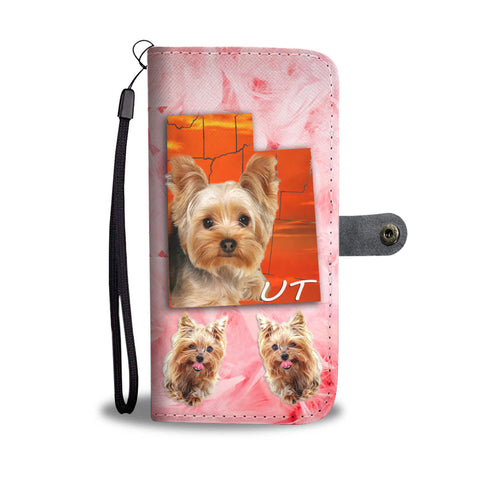 Yorkshire Terrier On Pink Print Wallet CaseUT State