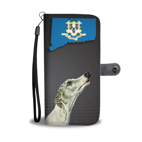Whippet Dog Print Wallet CaseCT State