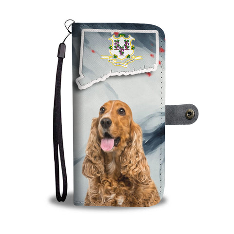 Cocker Spaniel Print Wallet CaseCT State