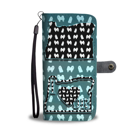 American Eskimo Dog Pattern Print Wallet CaseOR State